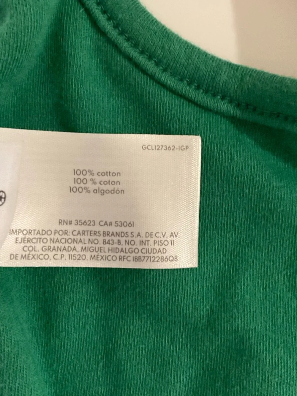 Carter's St. Patrick's Day Green & Gold Baby Bib